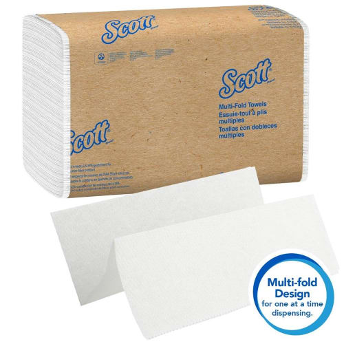 Scott® Multi-Fold Towels, 9.2" x 9.4", 250 Sheets Per Pack